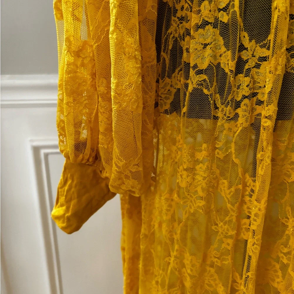 Elegant Stretchy Soft Lace Long Sleeve Maternity Photography Dress - Picture 5 of 12